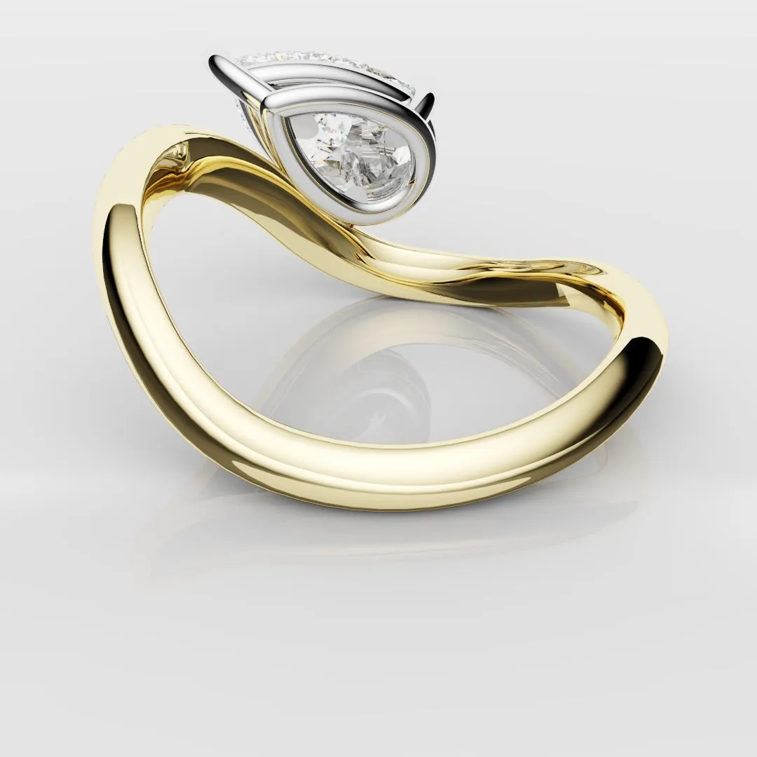 Unique 1.5ct Pear Solitaire Engagement Ring