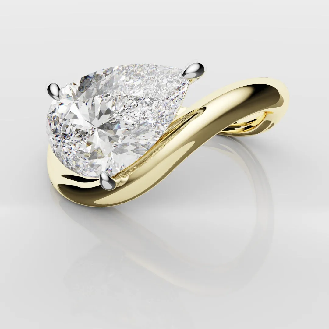 Unique 1.5ct Pear Solitaire Engagement Ring