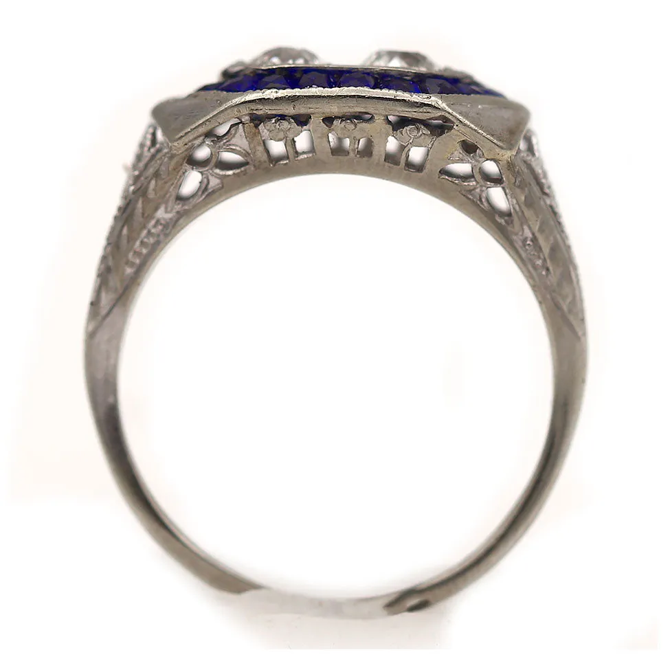 Unique Diamond & Sapphire Wedding Ring