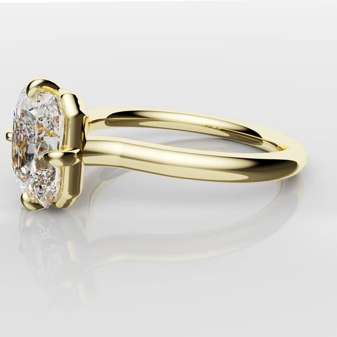 Unique Radiant Cut Solitaire Engagement Ring