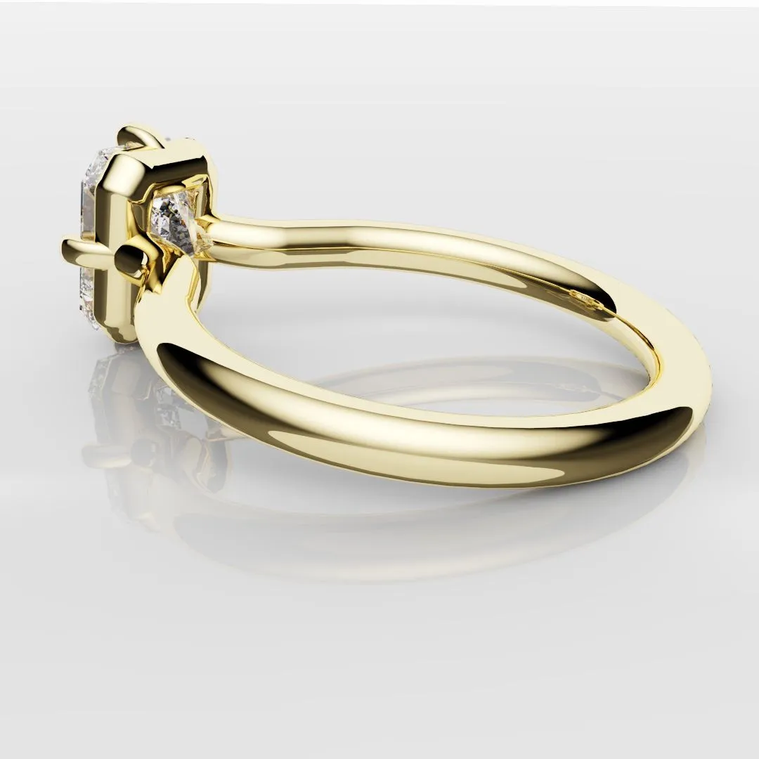 Unique Radiant Cut Solitaire Engagement Ring