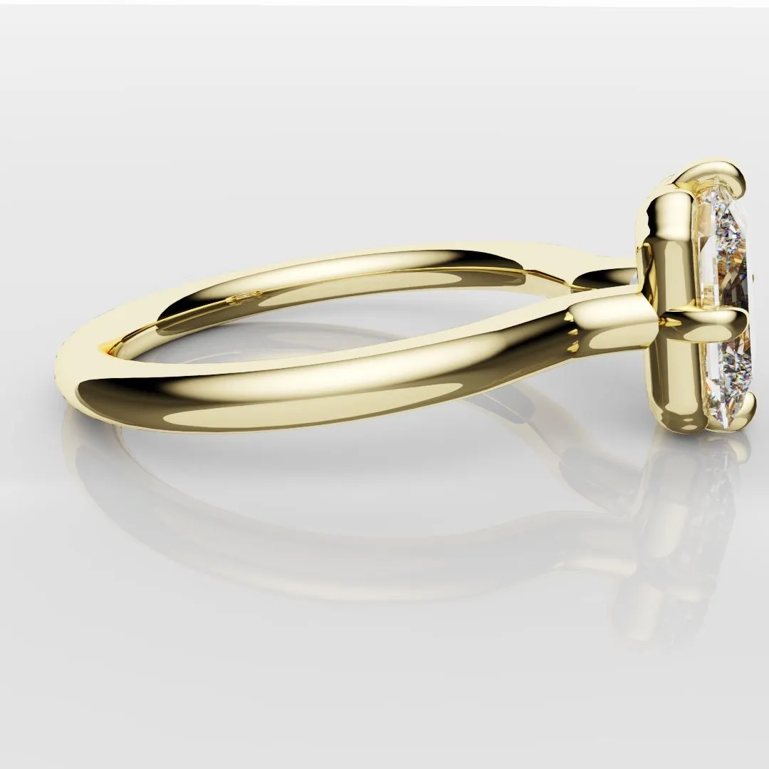 Unique Radiant Cut Solitaire Engagement Ring