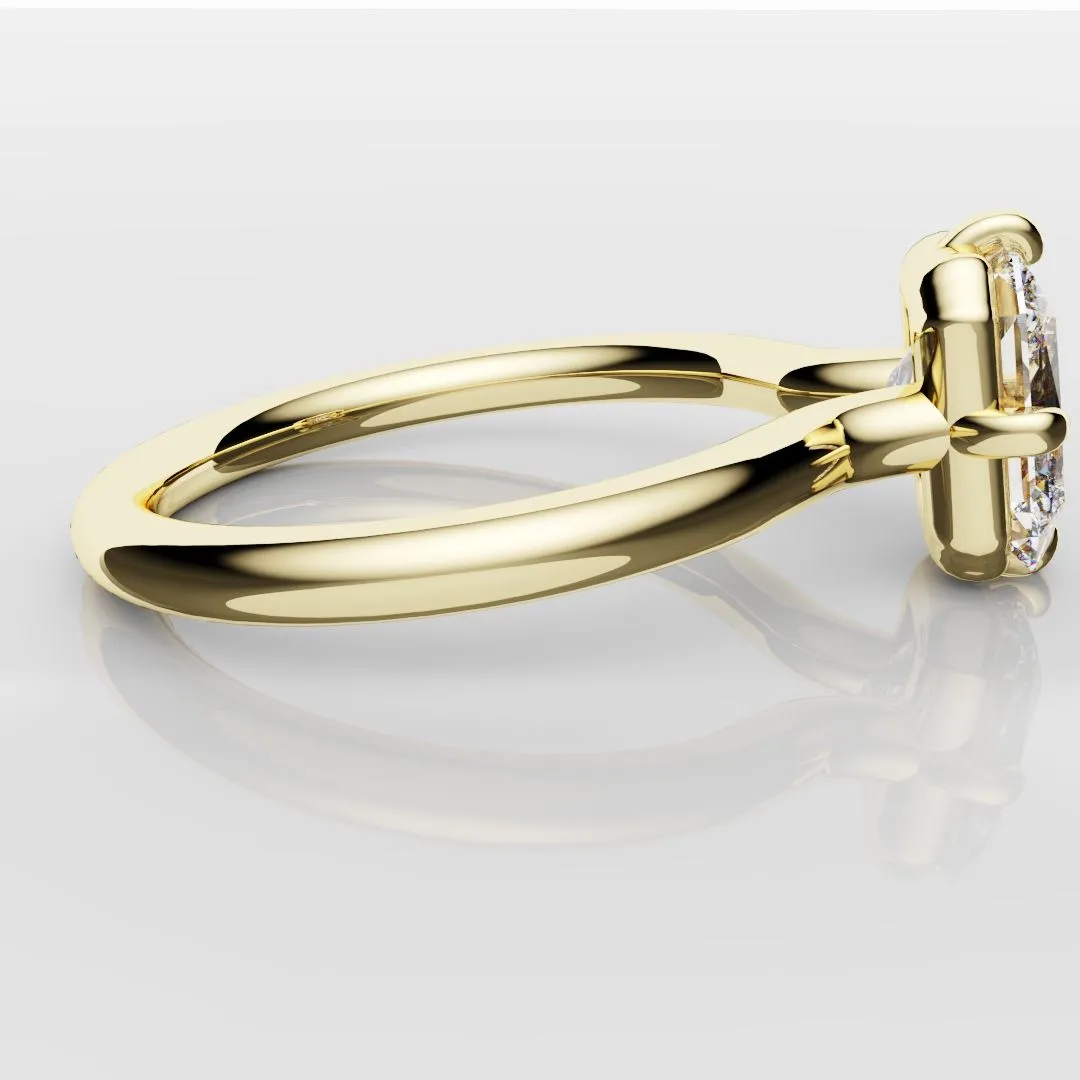 Unique Radiant Cut Solitaire Engagement Ring