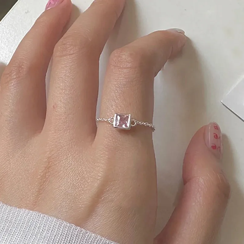 VAIGE Chic Multicolor Black and Clear Zirconia Ring