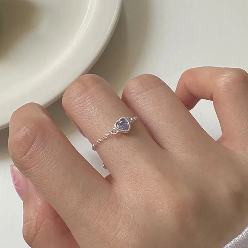 VAIGE Chic Multicolor Black and Clear Zirconia Ring