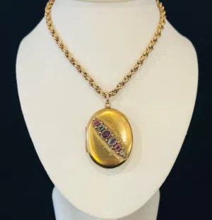 Victorian 15ct Yellow Gold REGARD Oval Locket