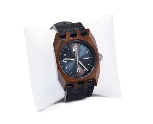 Volkano Watch with Black Leather Strap
