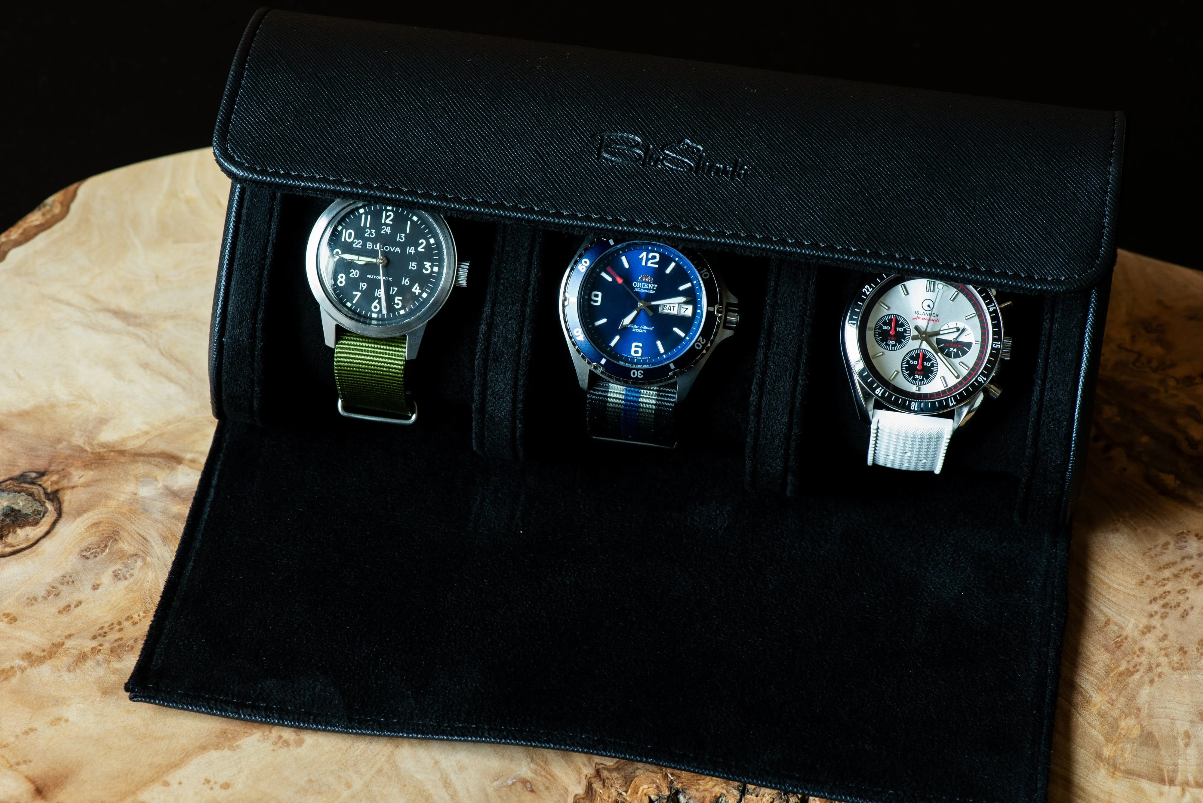 Watch Roll Travel Case - Triple