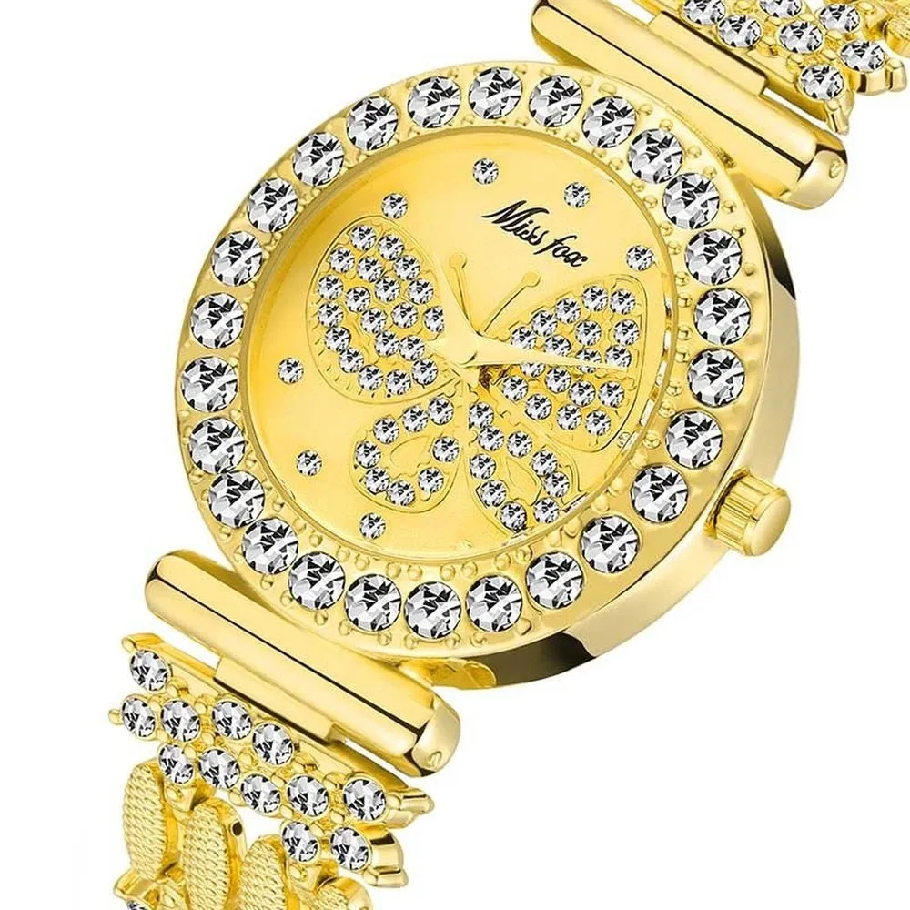 Women's Stainless Steel Butterfly Watch