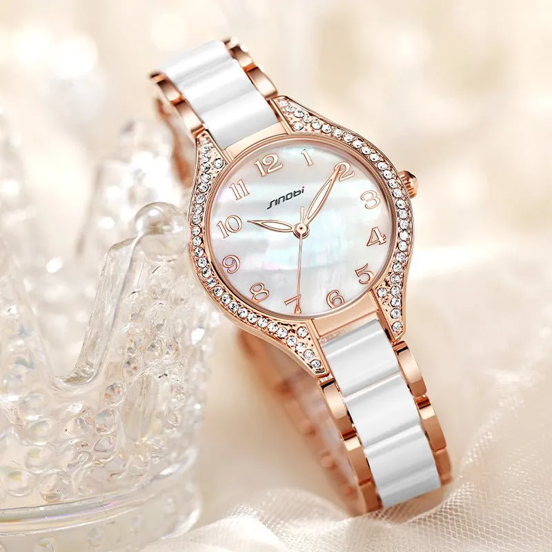 Women's Waterproof Quartz Watch With Luminous Pointers