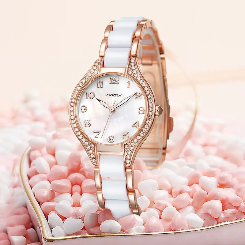 Women's Waterproof Quartz Watch With Luminous Pointers