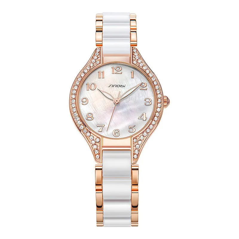 Women's Waterproof Quartz Watch With Luminous Pointers