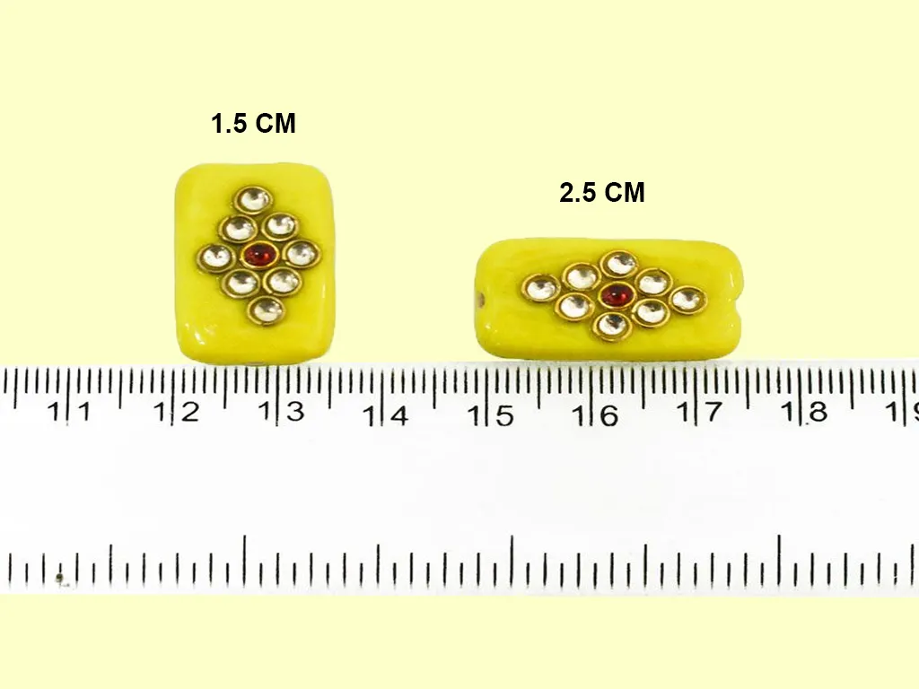 Yellow Kundan Work Beads