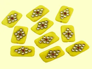 Yellow Kundan Work Beads