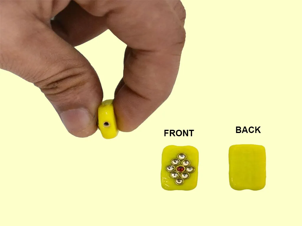Yellow Kundan Work Beads